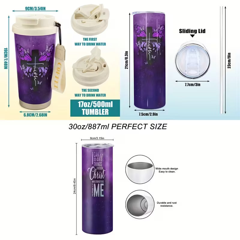 Inspirational Travel Tumbler - I Can Do All Things Through Christ