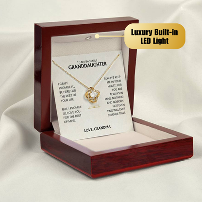 To My Beautiful Granddaughter - Always Keep Me In Your Heart - Love Knot Necklace MG0033