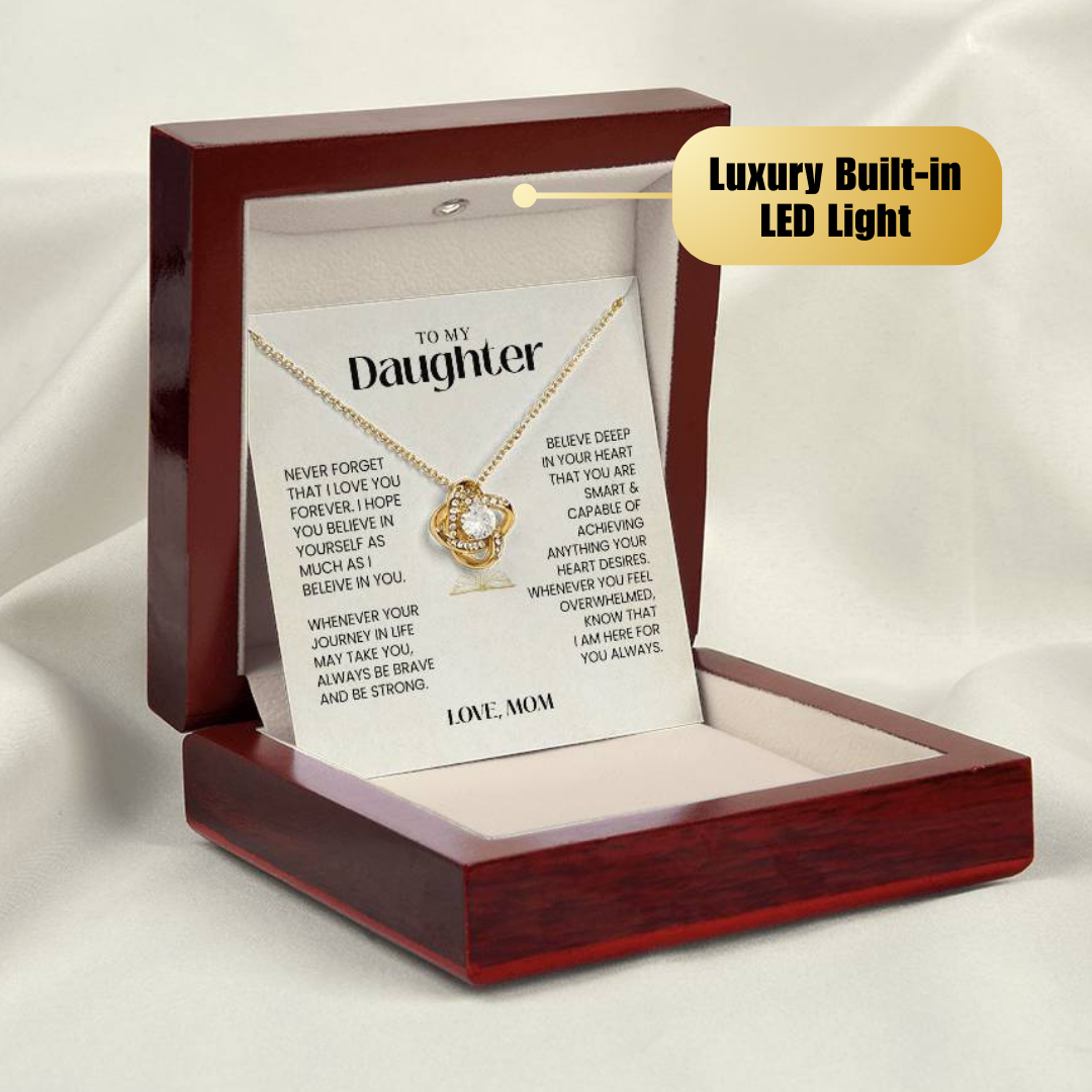 To My Daughter - Never Forget That I Love You - Love Knot Necklace MG0034