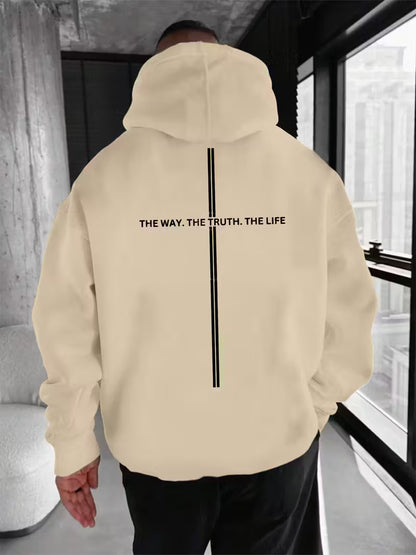 Stylish Hoodie Long Sleeve Pullover - Cross Way Truth Life