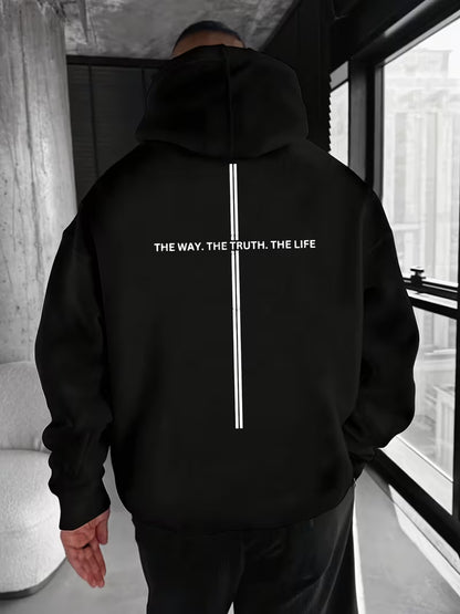 Stylish Hoodie Long Sleeve Pullover - Cross Way Truth Life