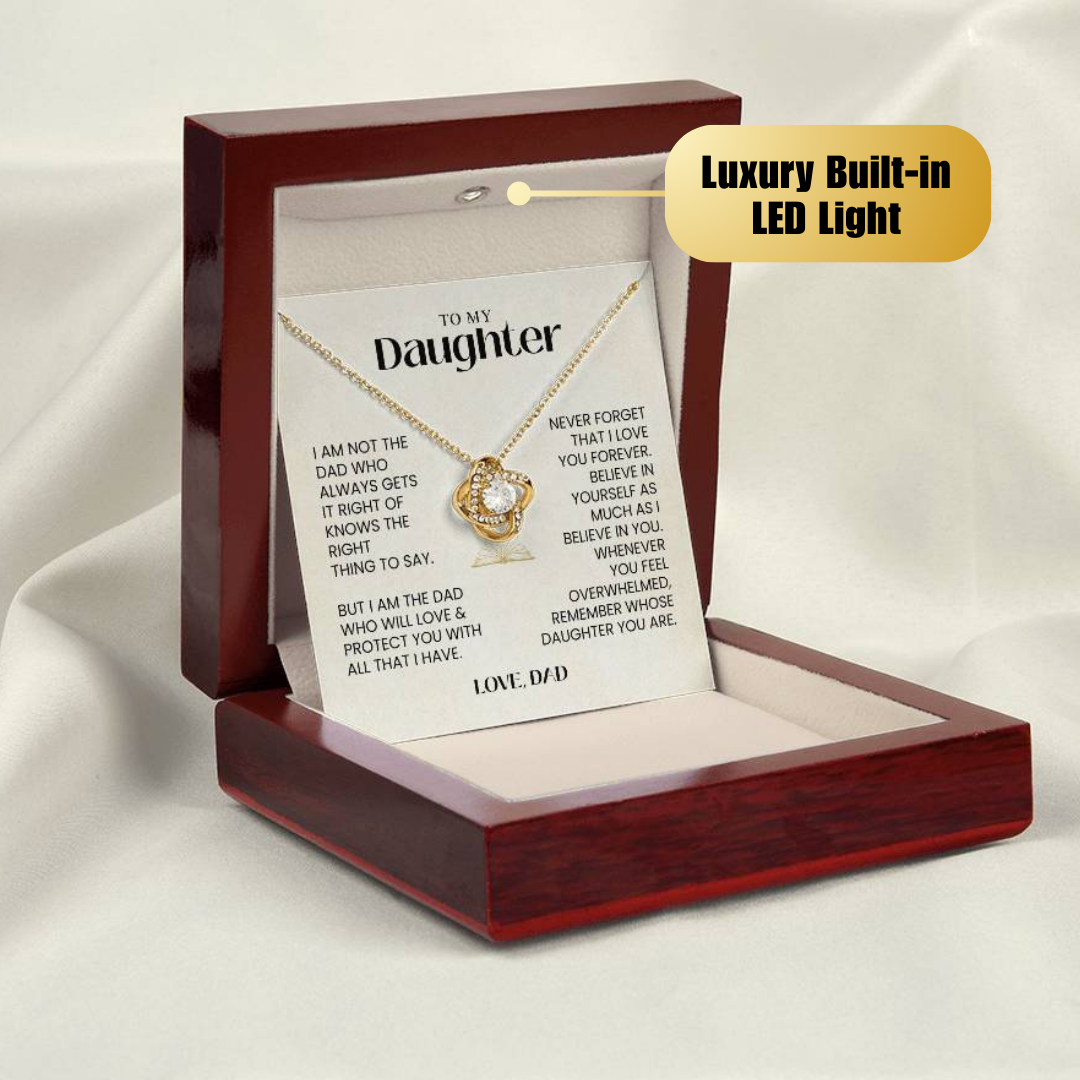 To My Daughter - I Will Love & Protect You - Love Knot Necklace MG0031