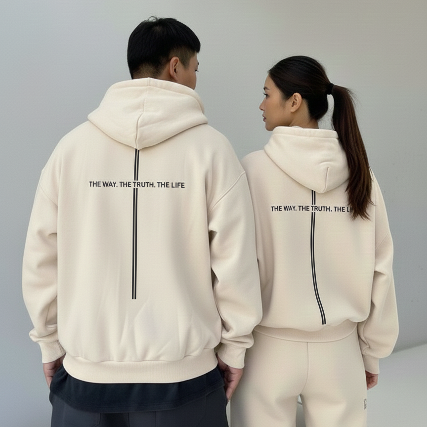 Stylish Hoodie Long Sleeve Pullover - Cross Way Truth Life