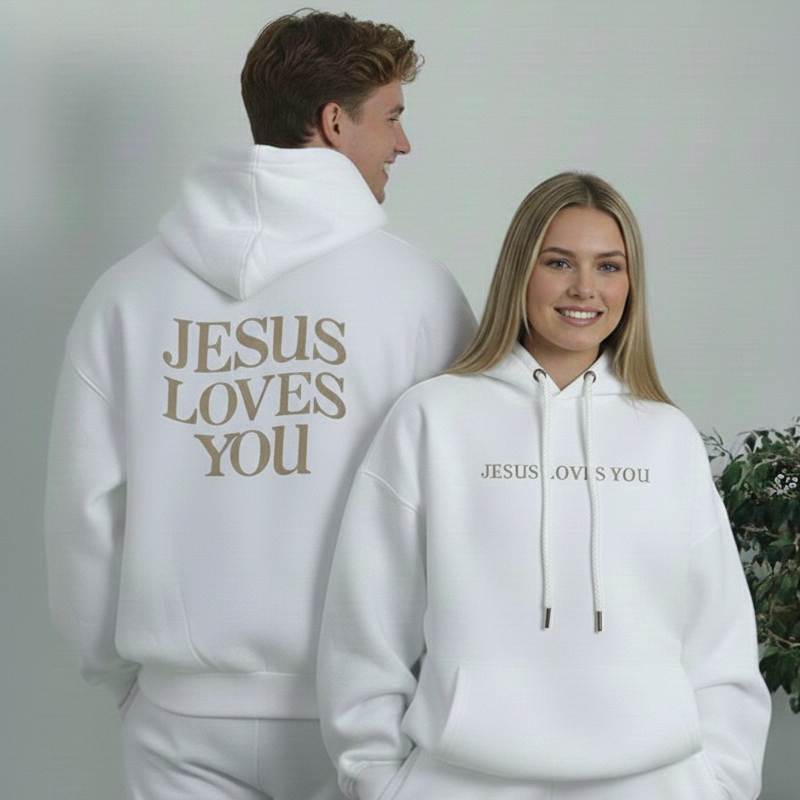 Stylish Hoodie Long Sleeve Pullover - Jesus Loves You