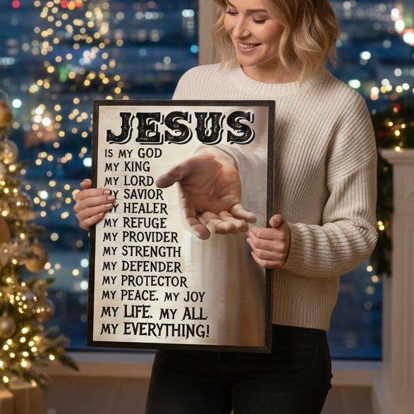 2D Flat Canvas Poster Wall Art - Jesus Is