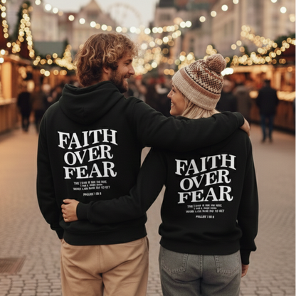 Stylish Hoodie Long Sleeve Pullover - Faith Over Fear