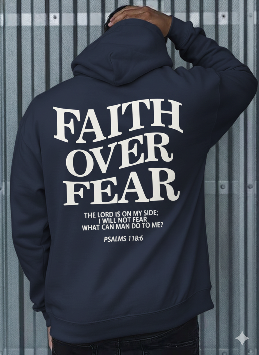 Stylish Hoodie Long Sleeve Pullover - Faith Over Fear