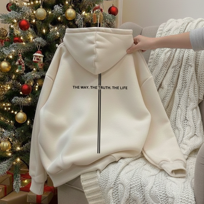 Stylish Hoodie Long Sleeve Pullover - Cross Way Truth Life