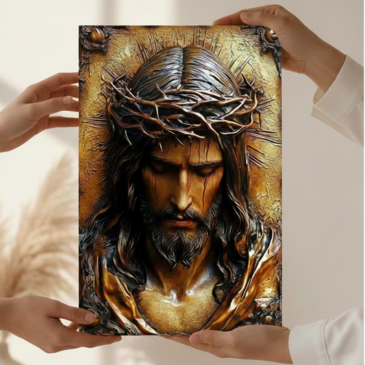 2D Flat Canvas Poster Wall Art - Jesus with Crown of Thorns (unframed)