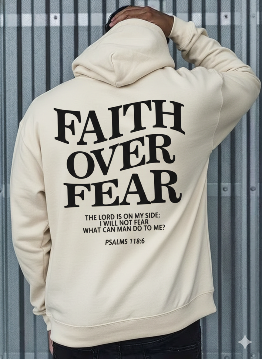 Stylish Hoodie Long Sleeve Pullover - Faith Over Fear