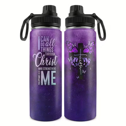 Inspirational Travel Tumbler - I Can Do All Things Through Christ