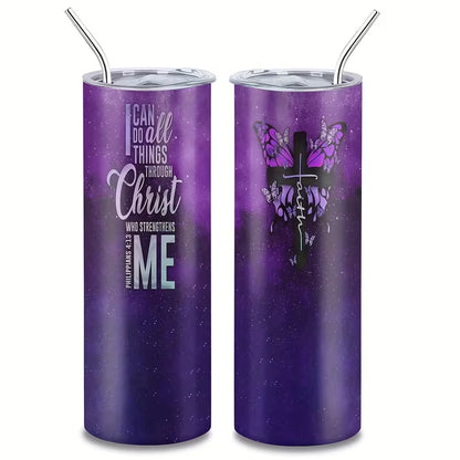 Inspirational Travel Tumbler - I Can Do All Things Through Christ