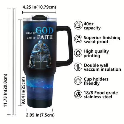 Insulated Tumbler With Straw 40oz- Jesus Is My Savior