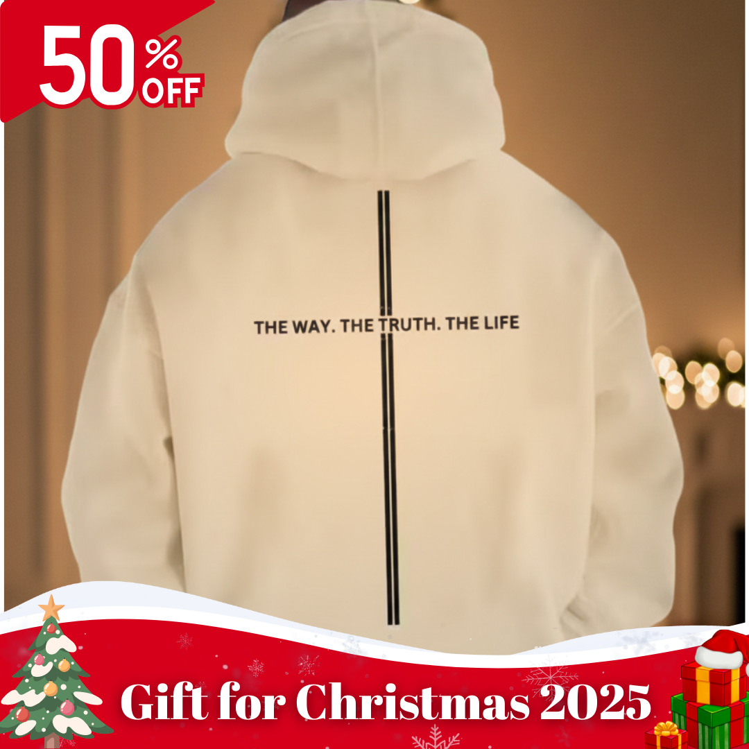 Stylish Hoodie Long Sleeve Pullover - Cross Way Truth Life