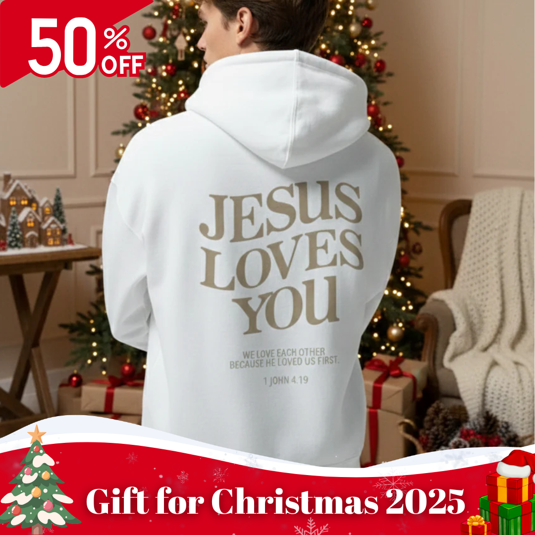 Stylish Hoodie Long Sleeve Pullover - Jesus Loves You