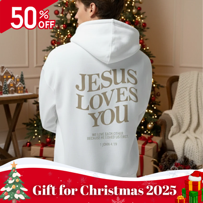 Stylish Hoodie Long Sleeve Pullover - Jesus Loves You