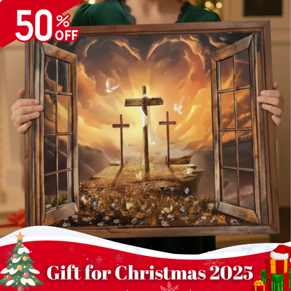 Canvas Poster Wall Art- The Three Crosses Jesus