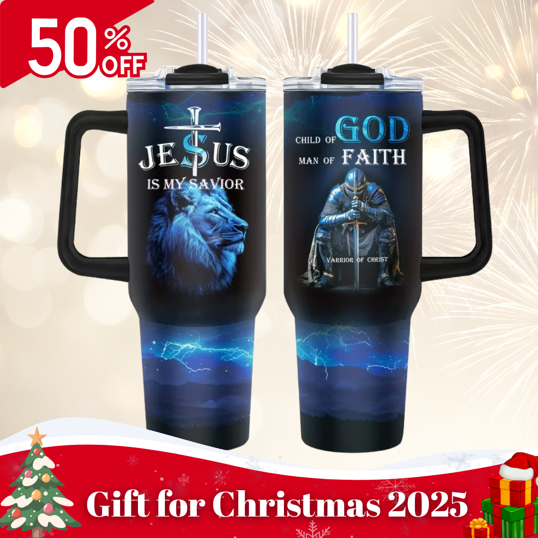 Insulated Tumbler With Straw 40oz- Jesus Is My Savior