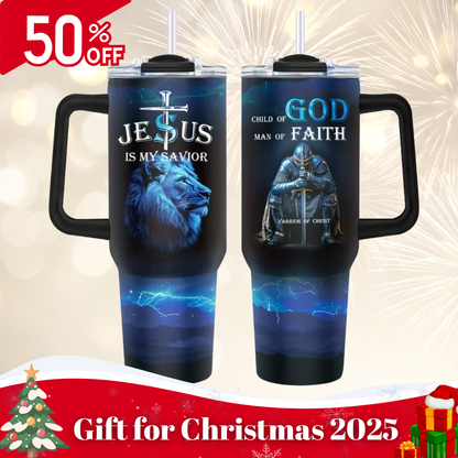 Insulated Tumbler With Straw 40oz- Jesus Is My Savior