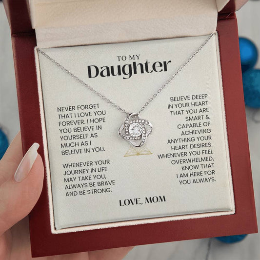 To My Daughter - Never Forget That I Love You - Love Knot Necklace MG0034