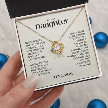 To My Daughter - Never Forget That I Love You - Love Knot Necklace MG0034