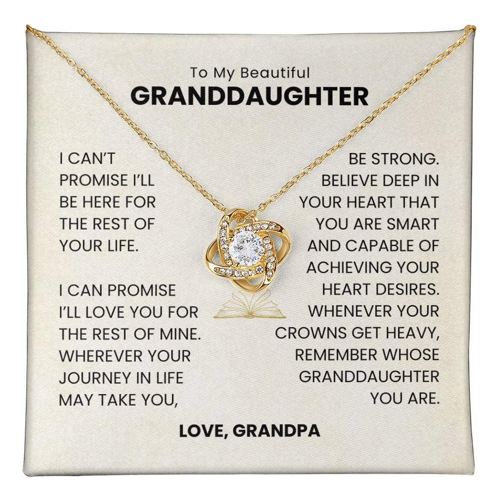 To My Daughter - I Will Love & Protect You - Love Knot Necklace MG0031