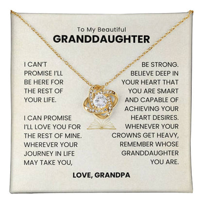 To My Daughter - I Will Love & Protect You - Love Knot Necklace MG0031