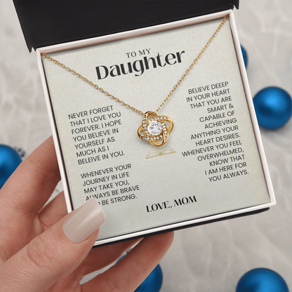To My Daughter - Never Forget That I Love You - Love Knot Necklace MG0034