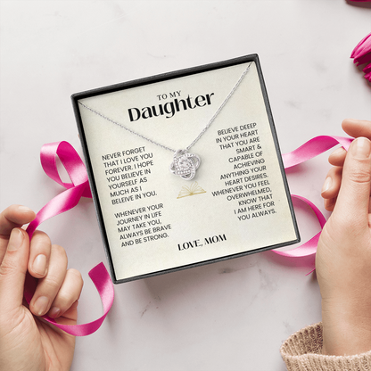 To My Daughter - Never Forget That I Love You - Love Knot Necklace MG0034