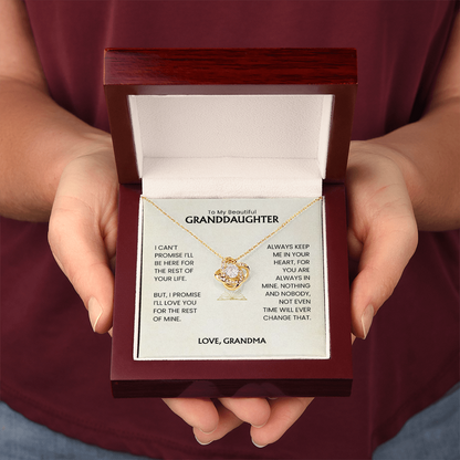 To My Beautiful Granddaughter - Always Keep Me In Your Heart - Love Knot Necklace MG0033