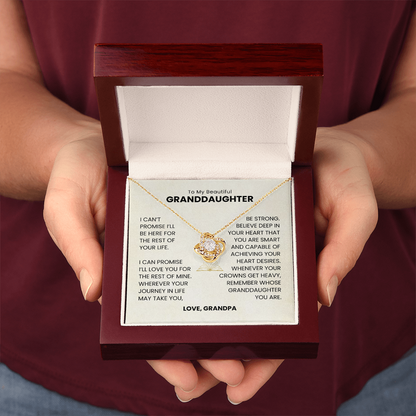 To My Beautiful Granddaughter - I'll Love You For The Rest Of My Life - Love Knot Necklace MG0032