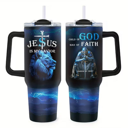Insulated Tumbler With Straw 40oz- Jesus Is My Savior