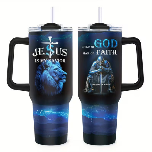 Insulated Tumbler With Straw 40oz- Jesus Is My Savior