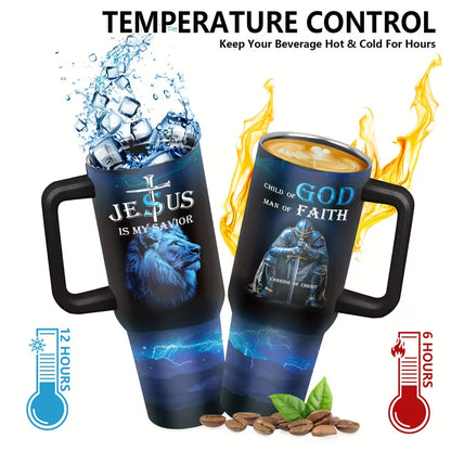 Insulated Tumbler With Straw 40oz- Jesus Is My Savior