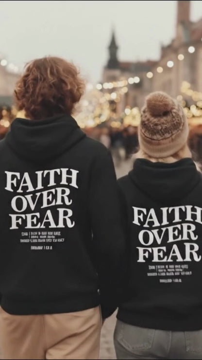Stylish Hoodie Long Sleeve Pullover - Faith Over Fear