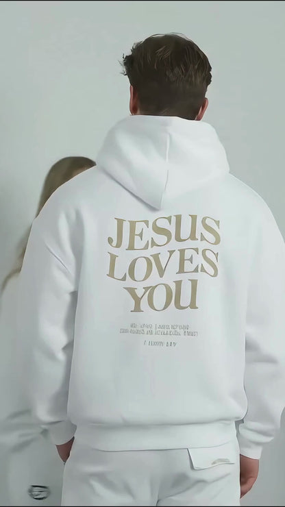 Stylish Hoodie Long Sleeve Pullover - Jesus Loves You