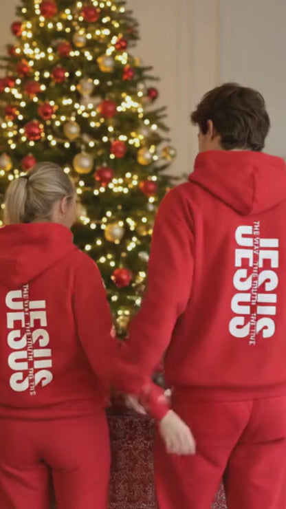 Stylish Hoodie Long Sleeve Pullover - Jesus The Way Truth Life (Back)